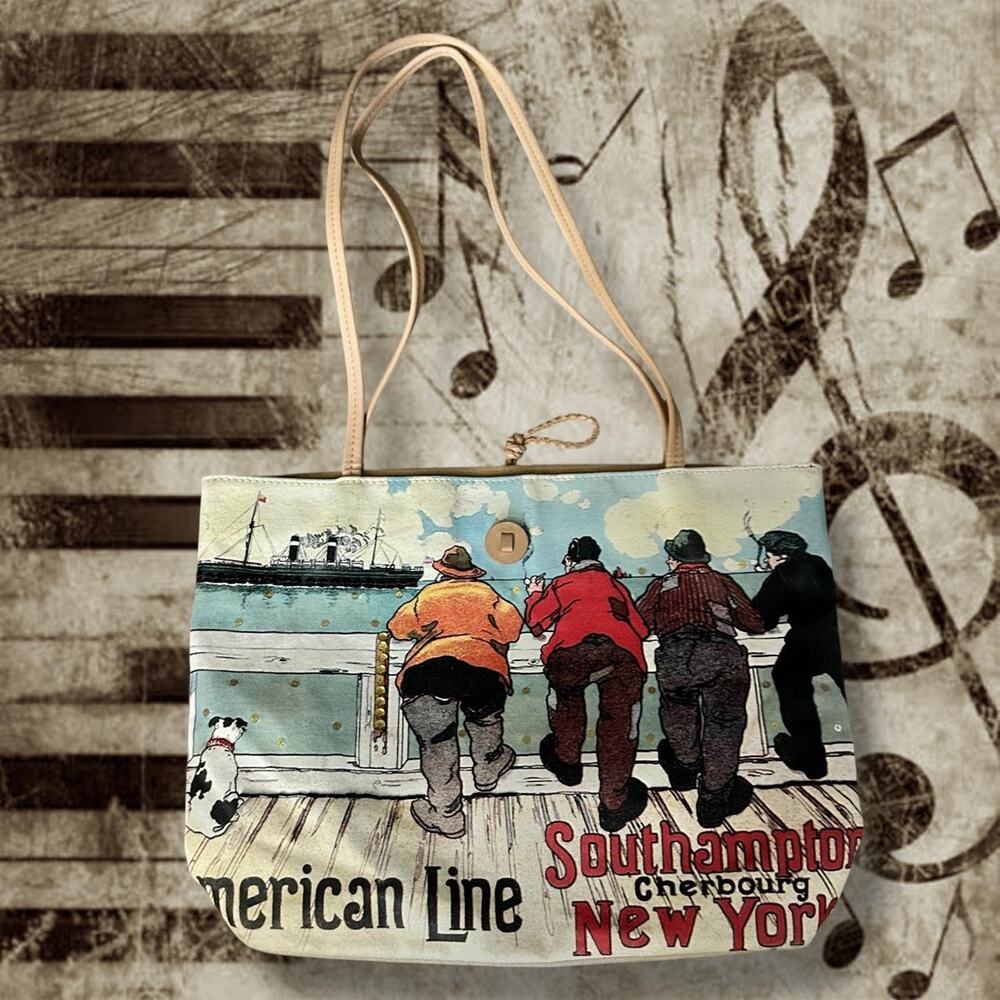 Vintage rare find nostalgic rusty feel american line tote